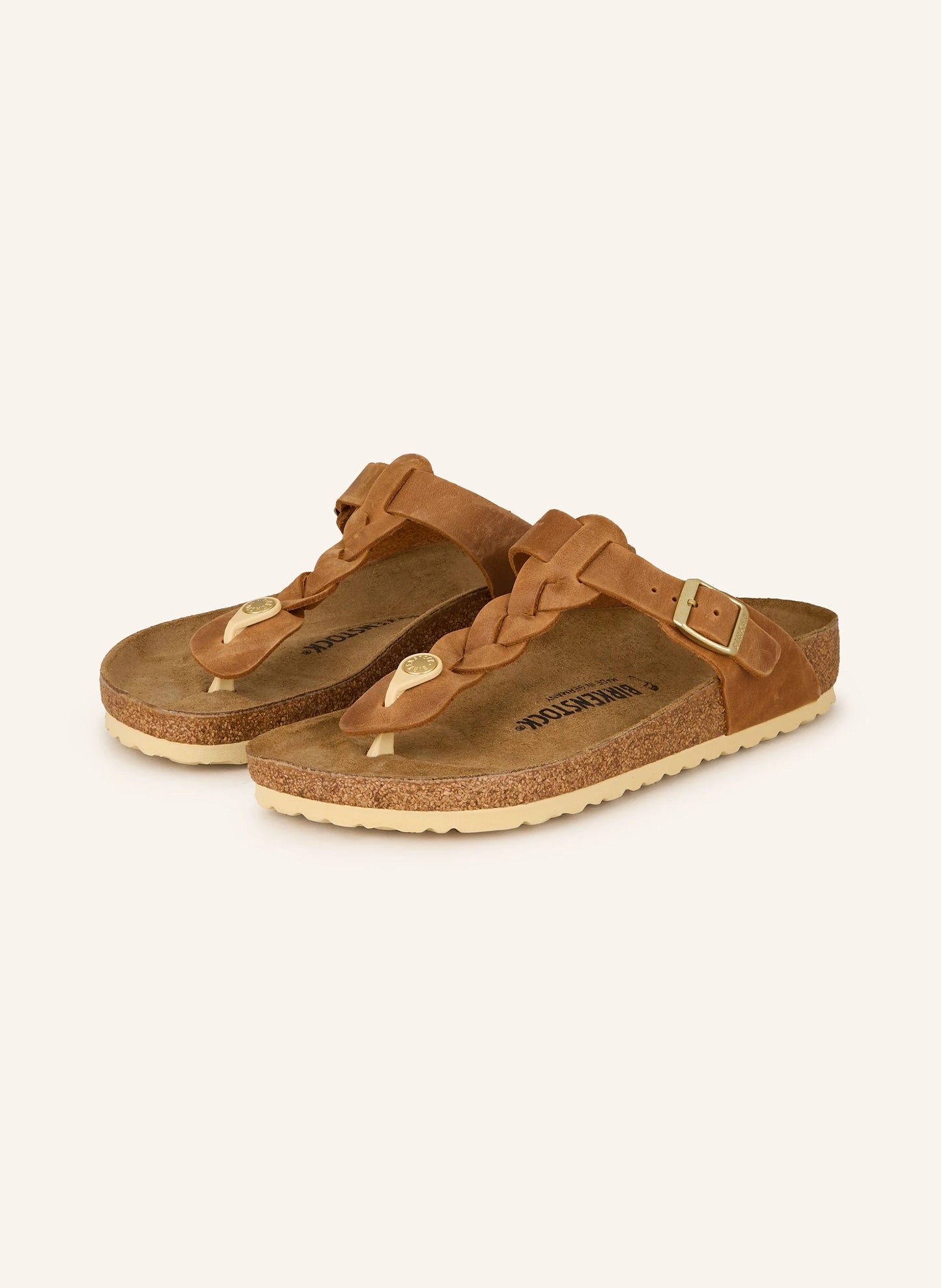 Birkenstock Gizeh Braided Nubukleder geölt - Cognac - MyBrands24 MyBrands24
