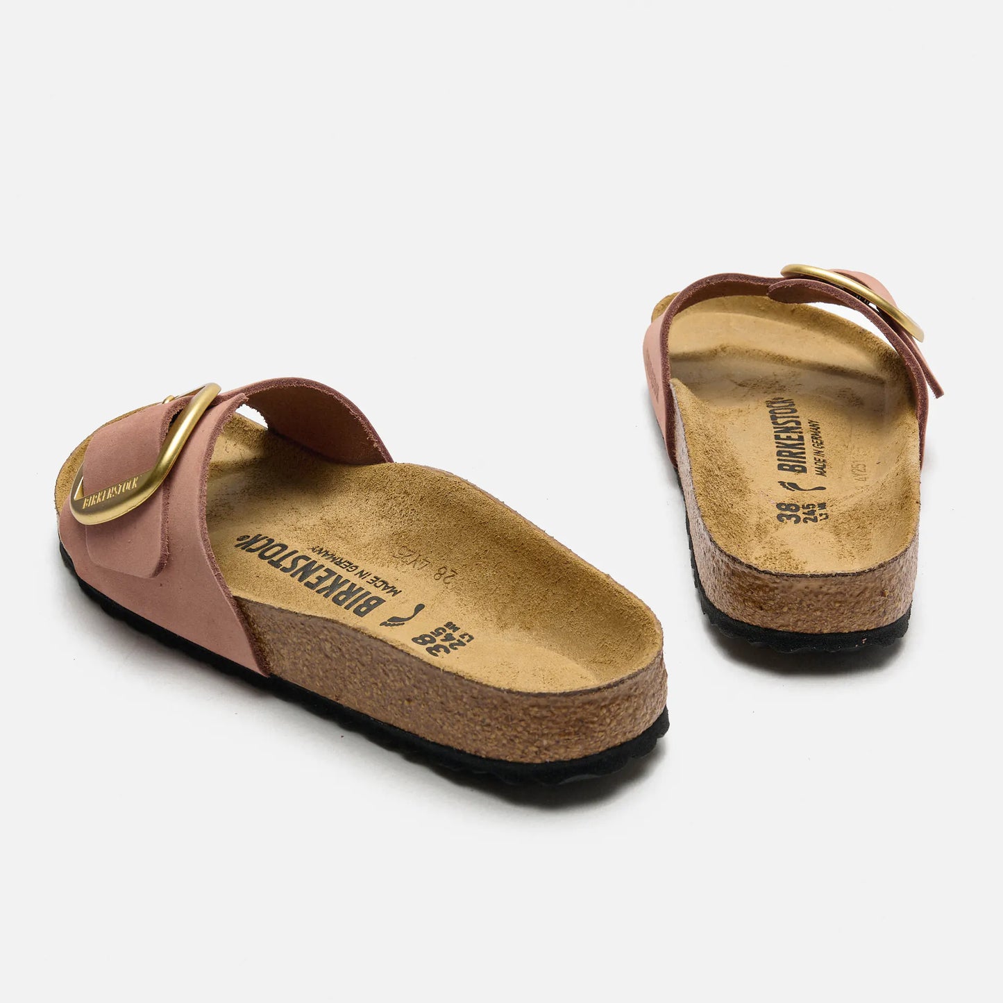 Birkenstock Madrid Big Buckle Naturleder Nubuk Größe 38 schmal- Old Rose 1024039