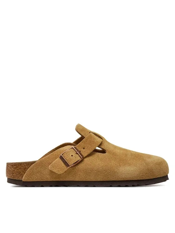 Birkenstock Boston Veloursleder Latte Cream Clogs Gr. 38 schmale Weite 1026164
