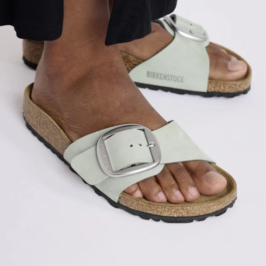 Birkenstock Madrid Big Buckle Nubukleder - Pure Sage Größe 39 schmal 1029293