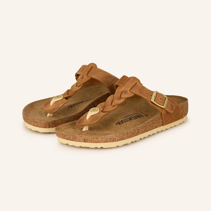 Birkenstock Gizeh Braided Nubukleder geölt - Cognac - MyBrands24 MyBrands24