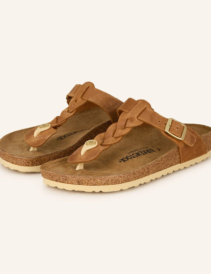 Birkenstock Gizeh Braided Nubukleder geölt - Cognac - MyBrands24 MyBrands24