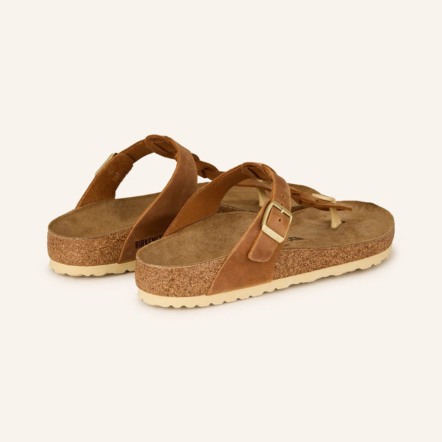 Birkenstock Gizeh Braided Nubukleder geölt - Cognac - MyBrands24 MyBrands24