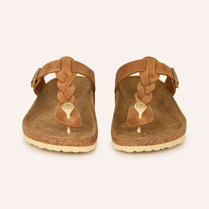 Birkenstock Gizeh Braided Nubukleder geölt - Cognac - MyBrands24 MyBrands24
