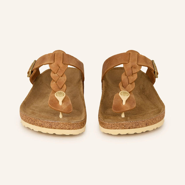 Birkenstock Gizeh Braided Nubukleder geölt - Cognac - MyBrands24 MyBrands24