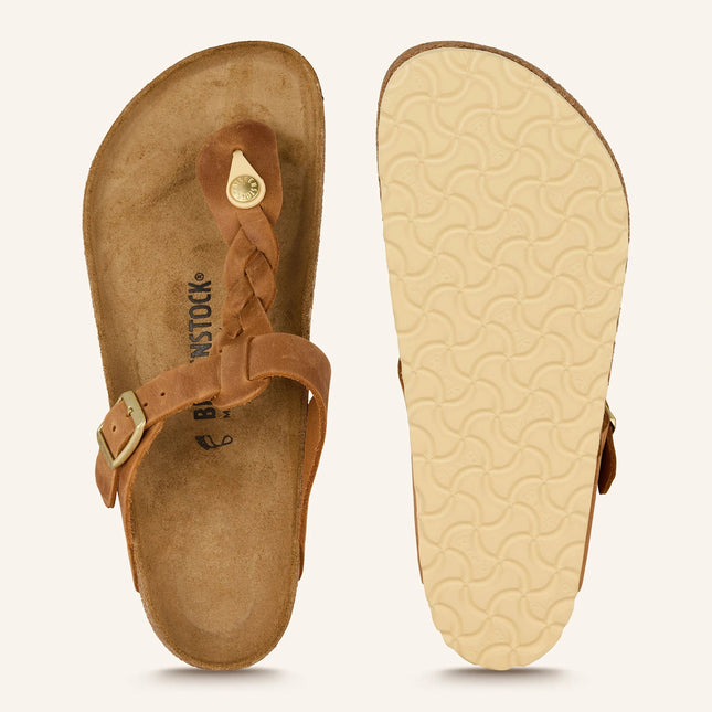 Birkenstock Gizeh Braided Nubukleder geölt - Cognac - MyBrands24 MyBrands24