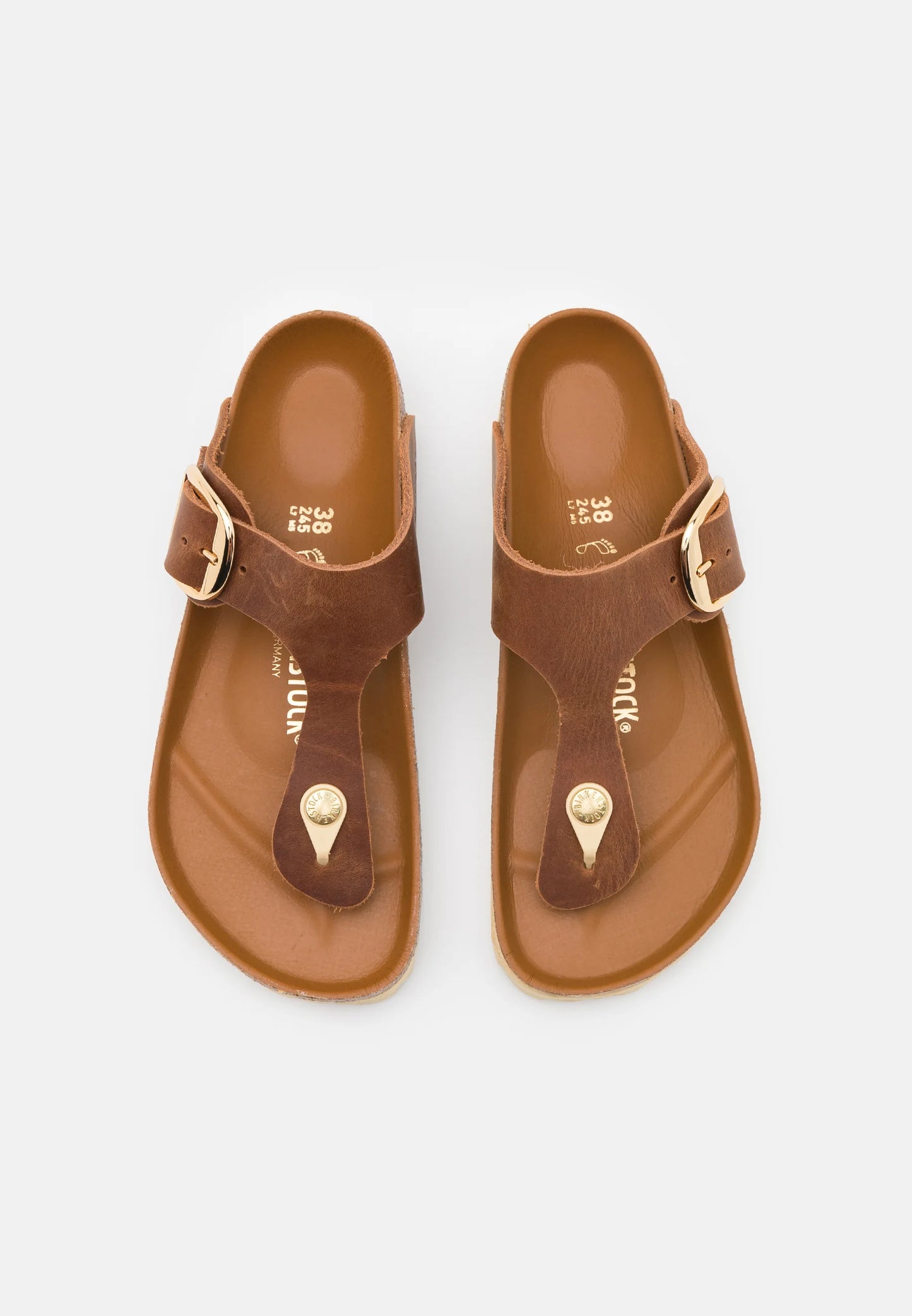 Birkenstock Gizeh Big Buckle Naturleder Geölt - Cognac
