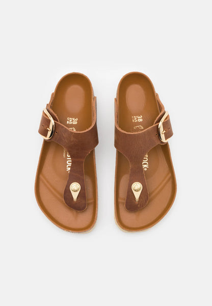 Birkenstock Gizeh Big Buckle Naturleder Geölt - Cognac