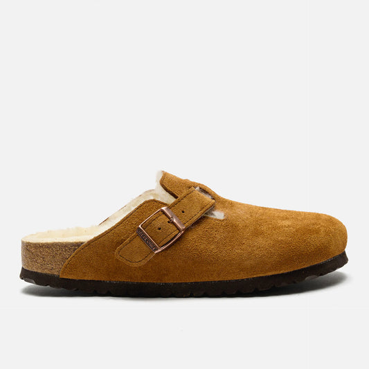 Birkenstock Boston Lammfell Veloursleder - Mink