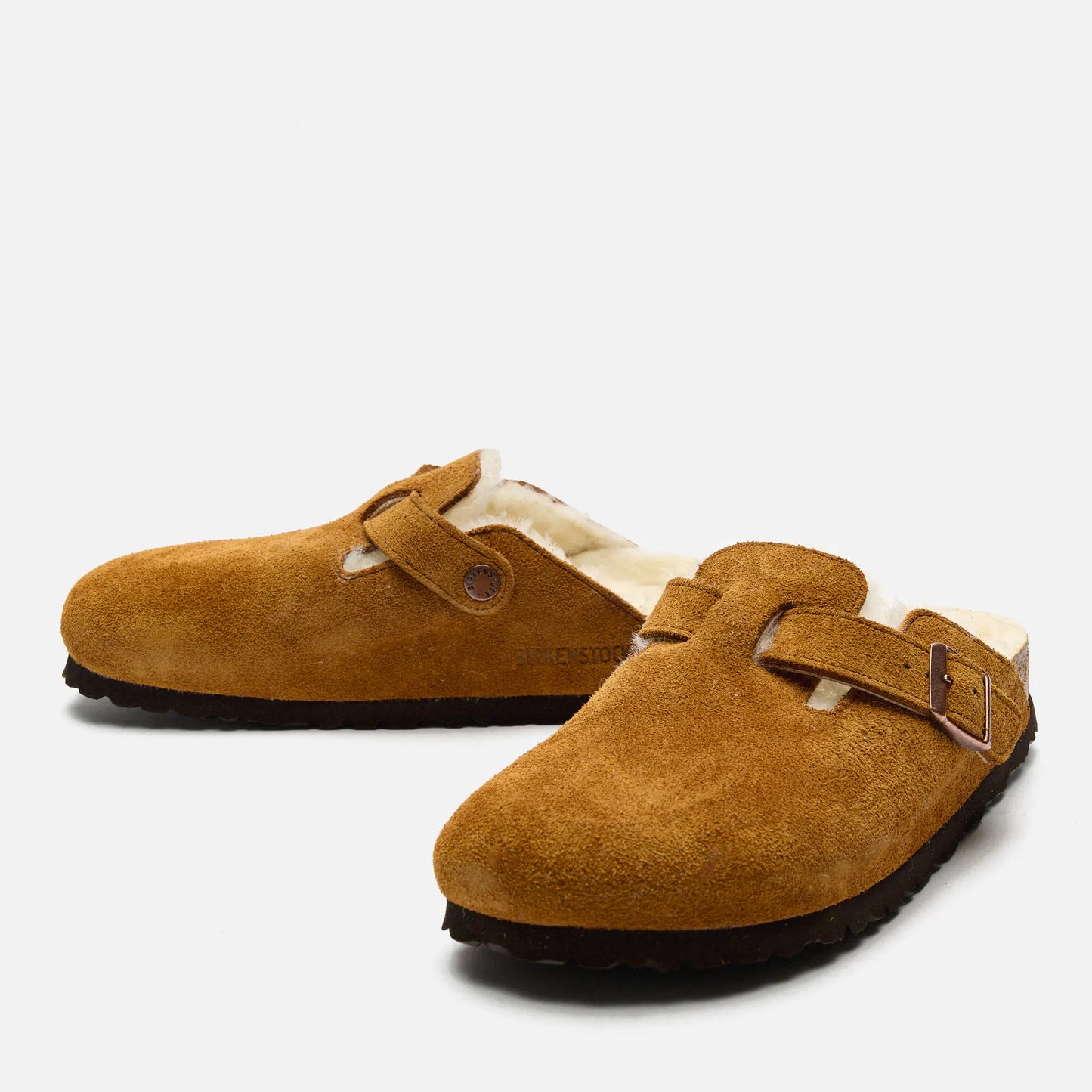 Birkenstock Boston Lammfell Veloursleder - Mink