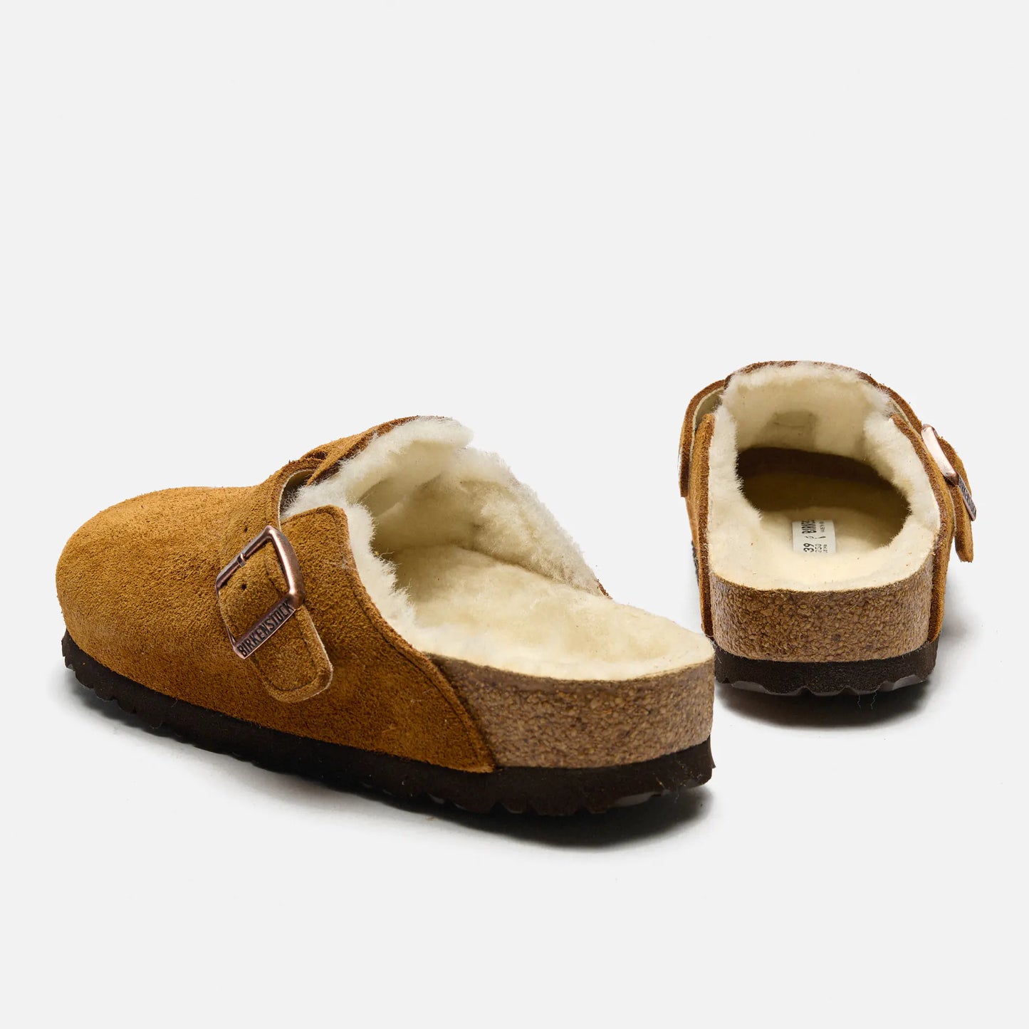 Birkenstock Boston Lammfell Veloursleder - Mink