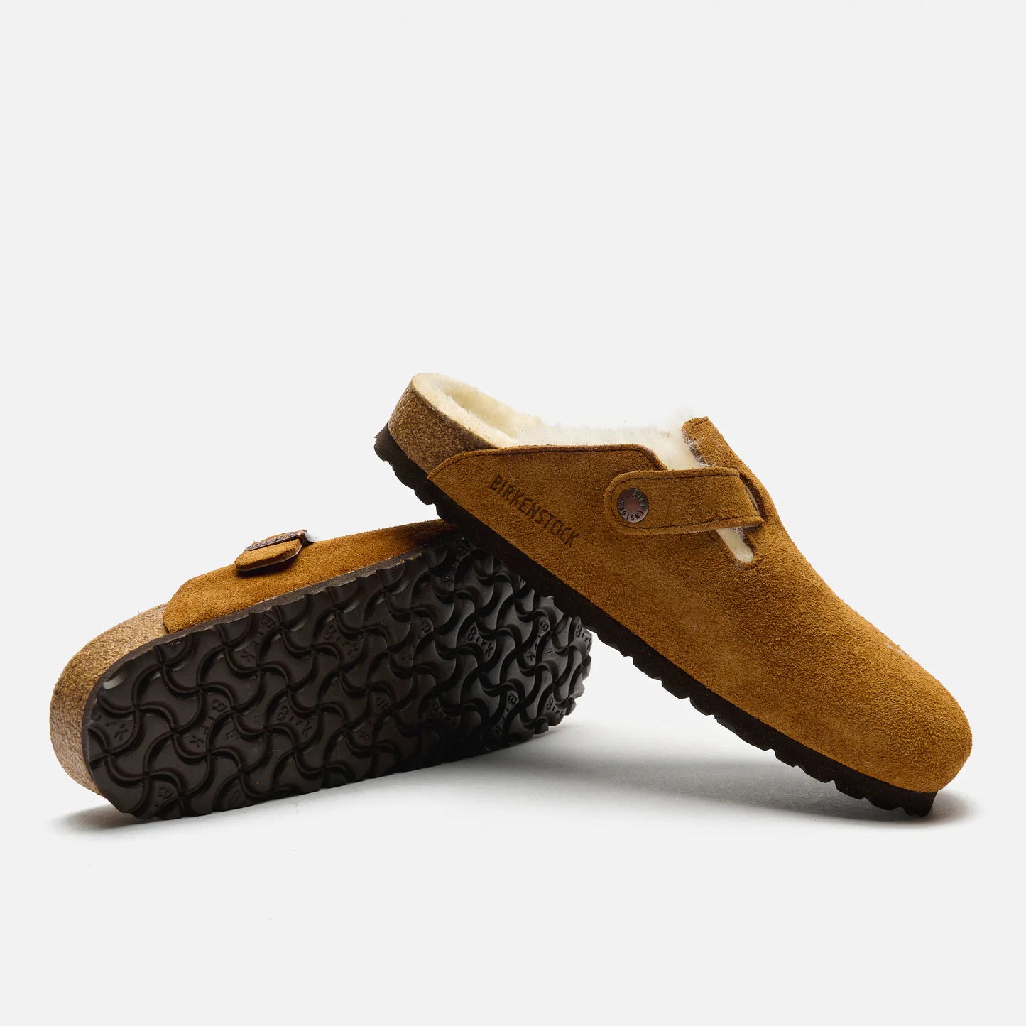 Birkenstock Boston Lammfell Veloursleder - Mink