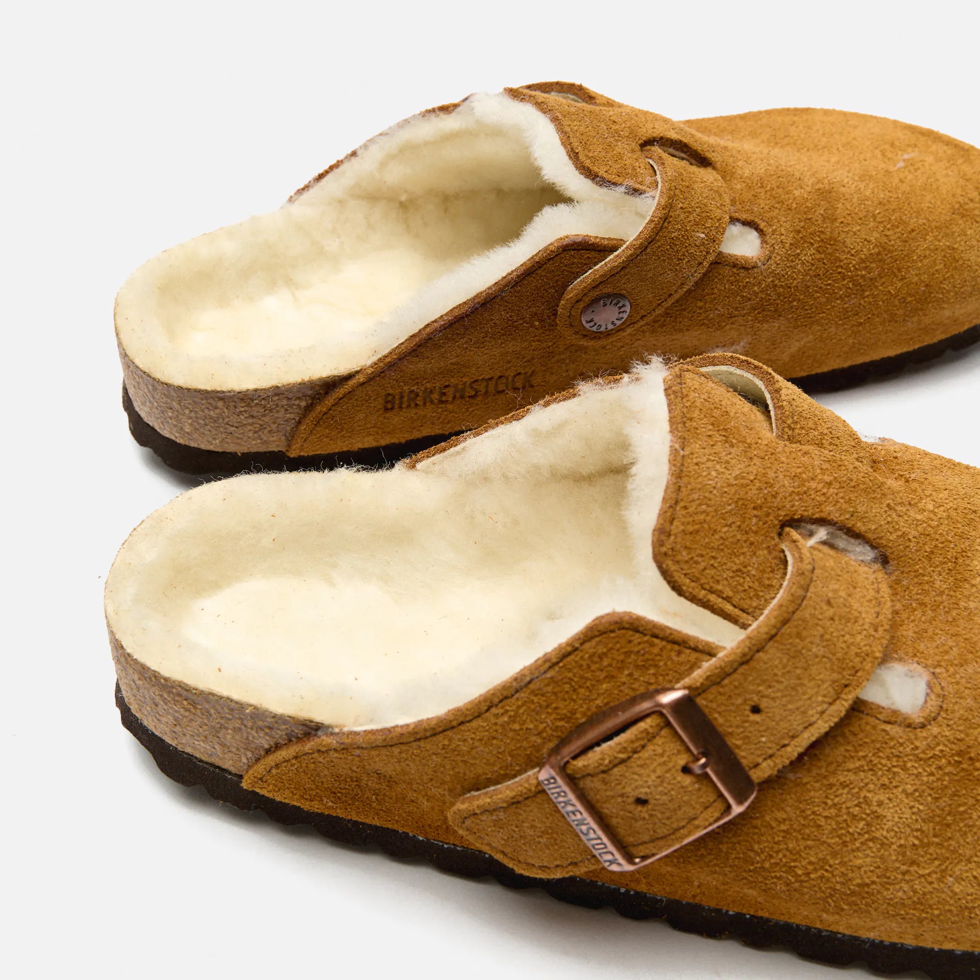 Birkenstock Boston Lammfell Veloursleder Mink – MyBrands24