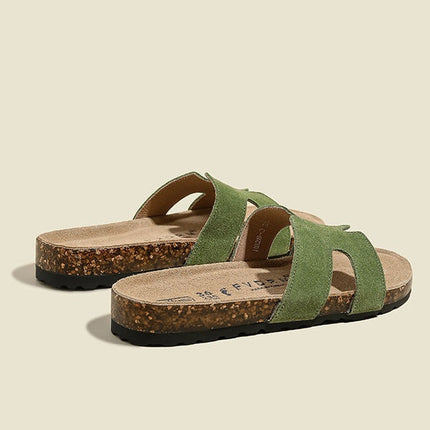 Veloursleder Sandalen – Komfort Sandalen aus echtem Rindsleder