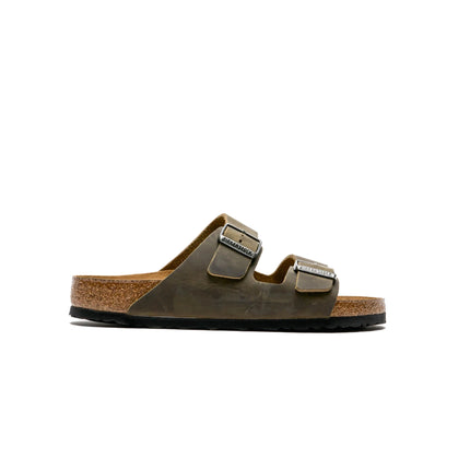 Birkenstock Arizona Faded Khaki geöltes Leder Weichbettung