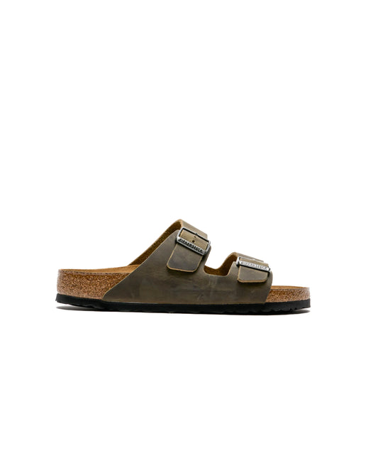 Birkenstock Arizona Faded Khaki geöltes Leder Weichbettung