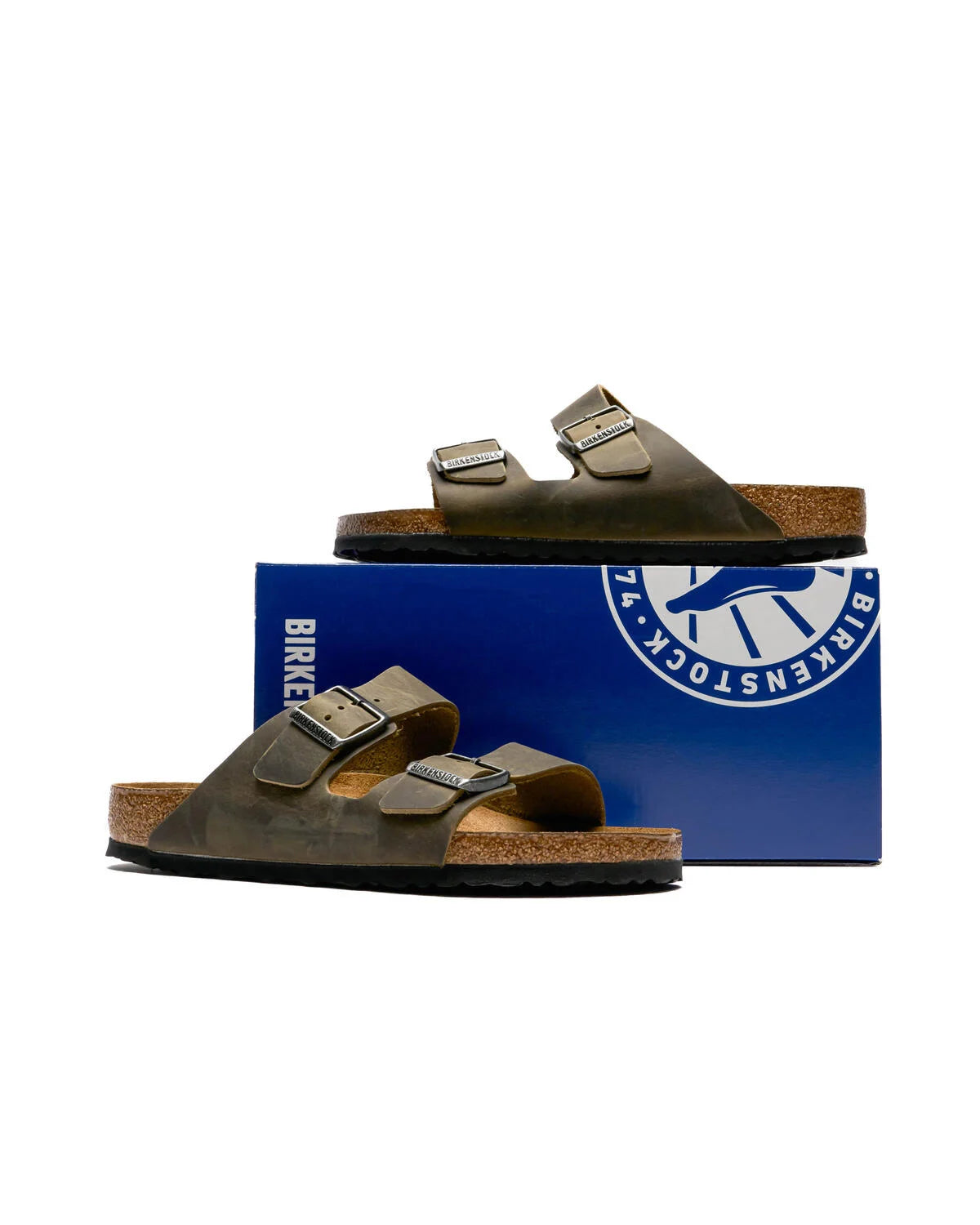 Birkenstock Arizona Faded Khaki geöltes Leder Weichbettung