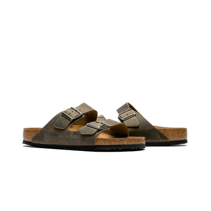 Birkenstock Arizona Faded Khaki geöltes Leder Weichbettung