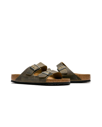Birkenstock Arizona Faded Khaki geöltes Leder Weichbettung