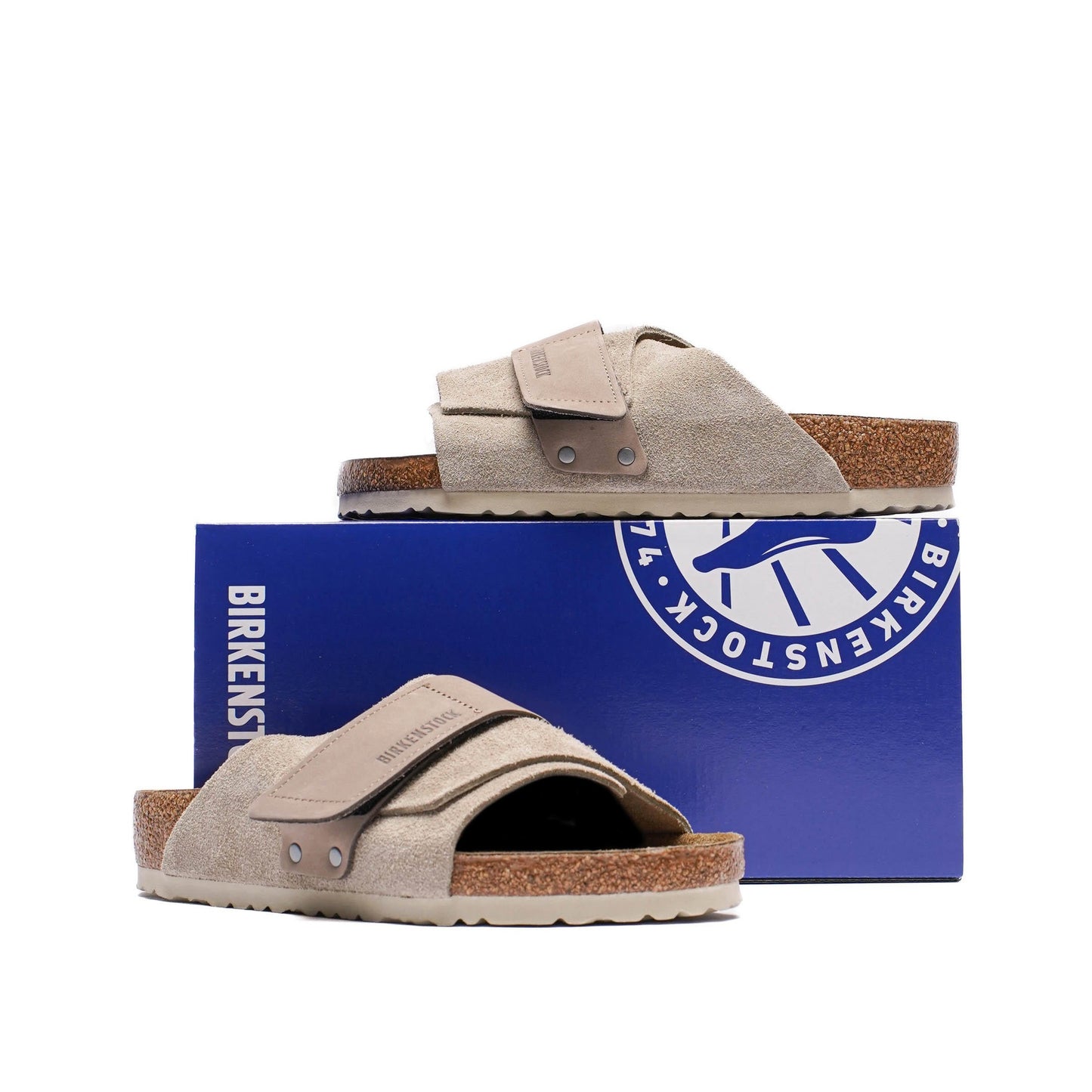 Birkenstock Kyoto Taupe Veloursleder Sandalen