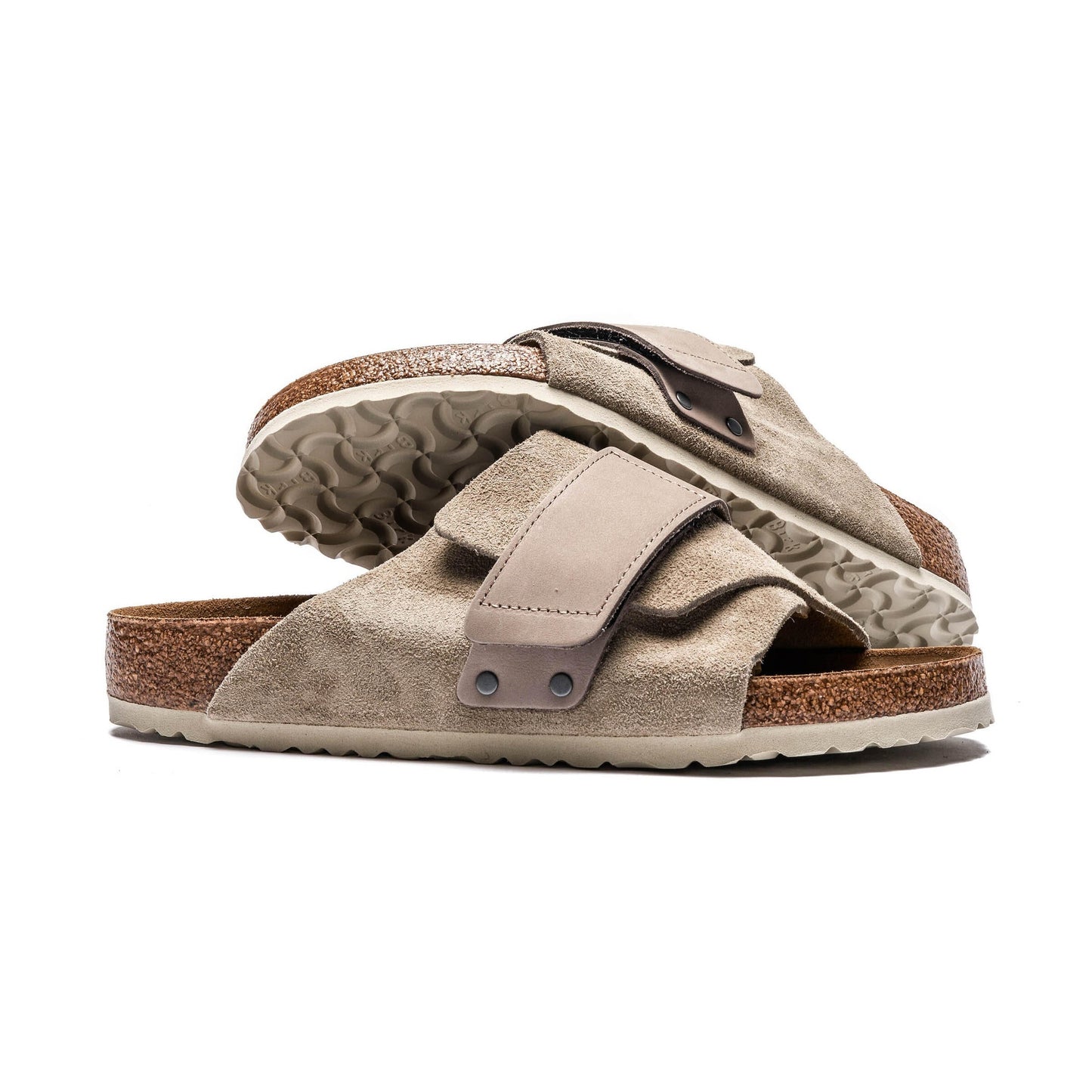 Birkenstock Kyoto Taupe Veloursleder Sandalen