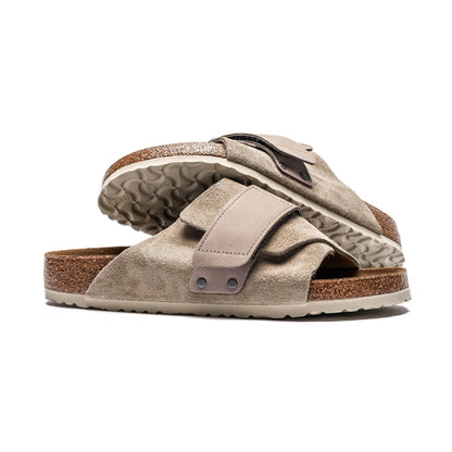 Birkenstock Kyoto Taupe Veloursleder Sandalen