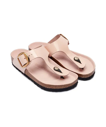 Birkenstock Gizeh Big Buckle Damen Sandale – High-Shine Light Rose, Naturleder Lack