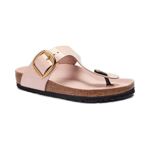 Birkenstock Gizeh Big Buckle Damen Sandale – High-Shine Light Rose, Naturleder Lack