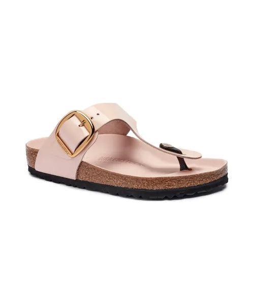Birkenstock Gizeh Big Buckle Damen Sandale – High-Shine Light Rose, Naturleder Lack