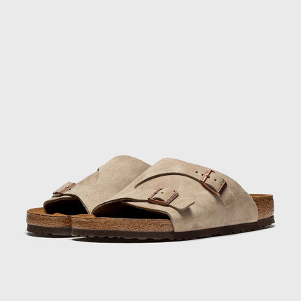 Birkenstock Zürich VL Taupe Veloursleder Sandalen