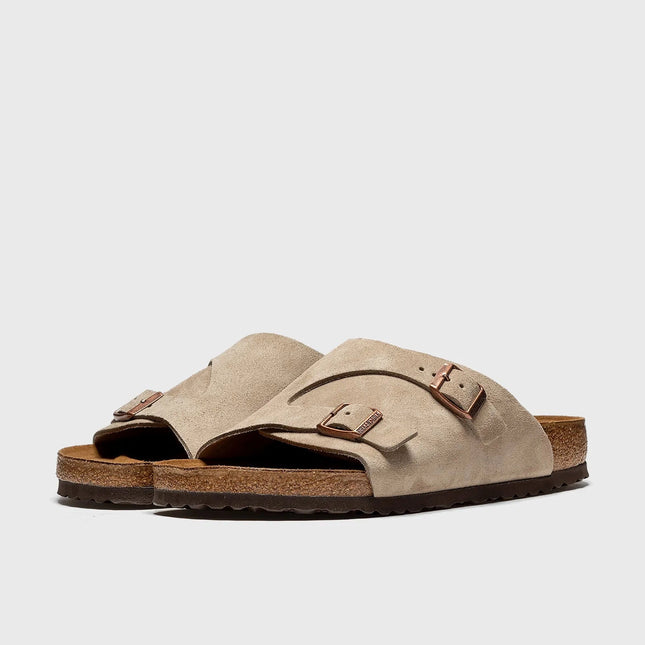 Birkenstock Zürich VL Taupe Veloursleder Sandalen