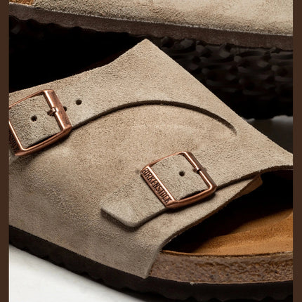 Birkenstock Zürich VL Taupe Veloursleder Sandalen