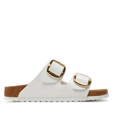 Birkenstock Arizona Big Buckle Birko-Flor Patent White Sandalen