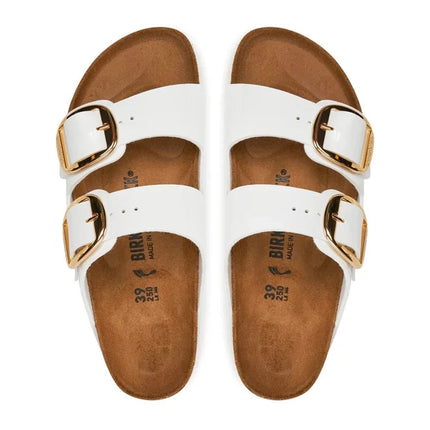 Birkenstock Arizona Big Buckle Birko-Flor Patent White Sandalen