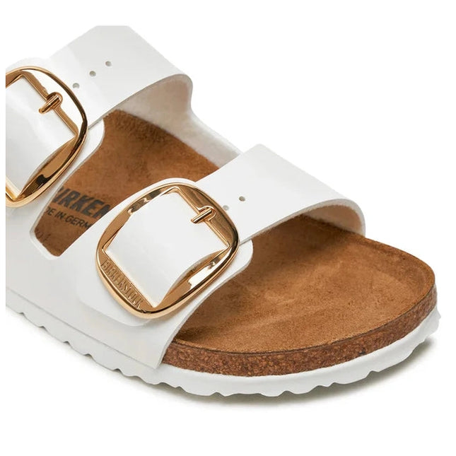 Birkenstock Arizona Big Buckle Birko-Flor Patent White Sandalen