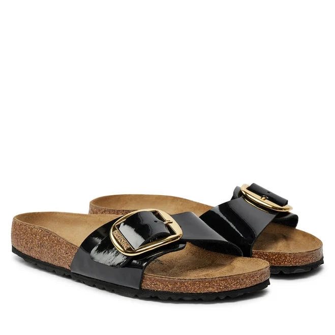 Birkenstock Madrid Big Buckle Schwarz Pantolette
