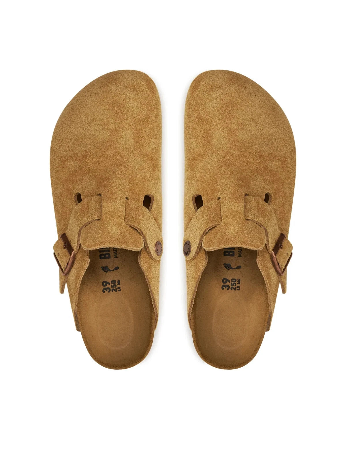 Birkenstock Boston Veloursleder Latte Cream Clogs Gr. 38 schmale Weite 1026164