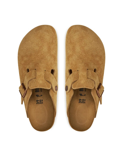 Birkenstock Boston Veloursleder Latte Cream Clogs Gr. 38 schmale Weite 1026164